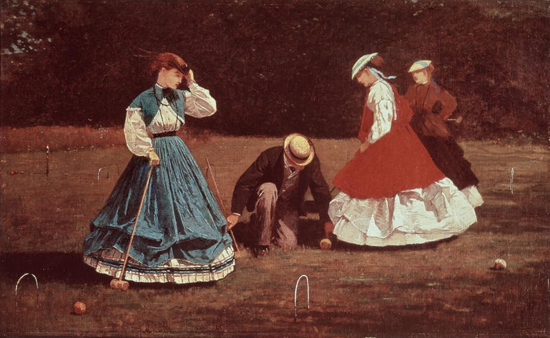 (image for) Handmade oil painting Copy paintings of famous artists Winslow Homers Paintings Croquet Scene